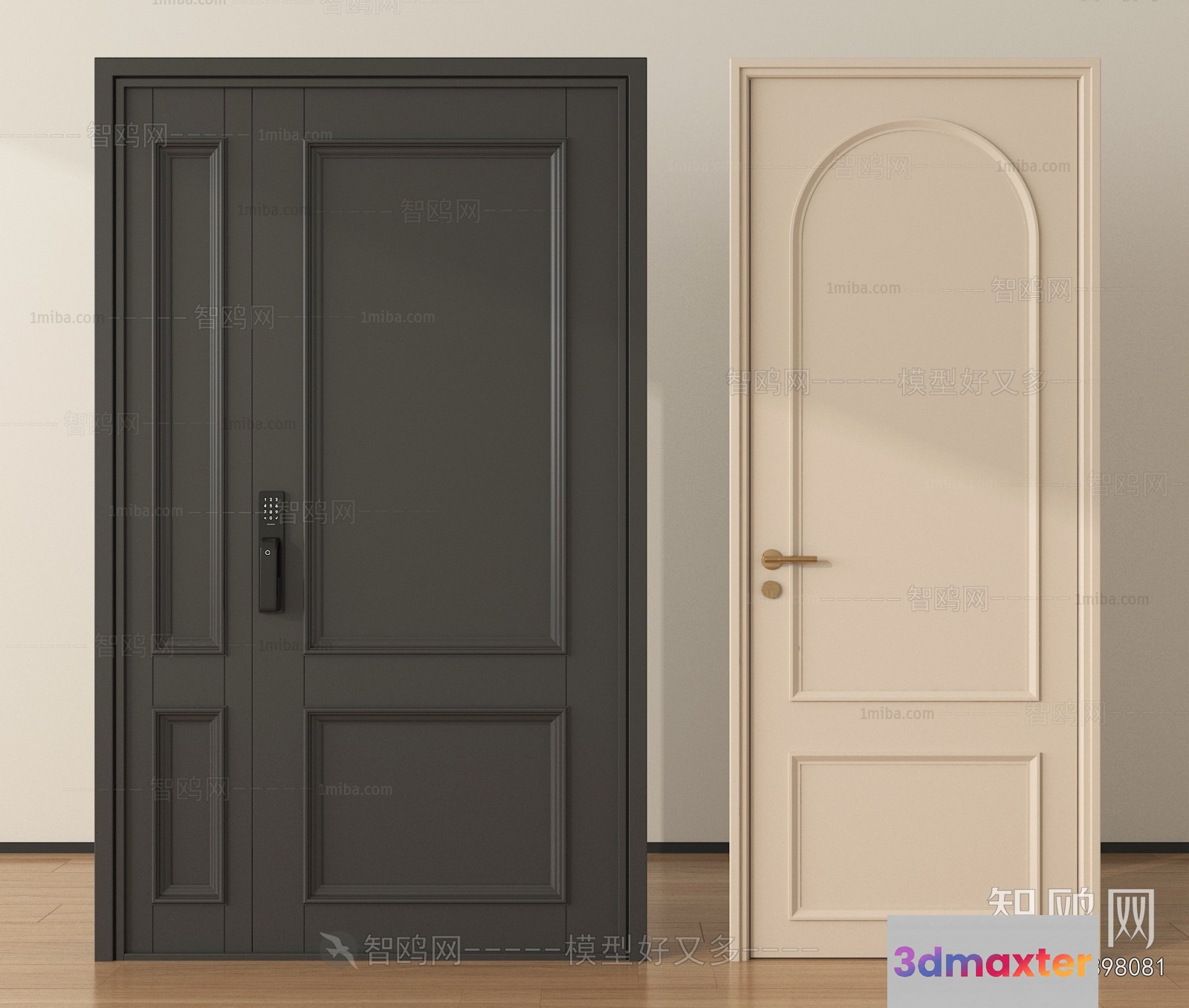 Two Doors 3D Model - 18678 - VRAY Render