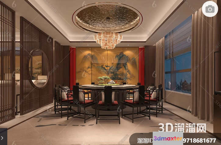 A Dining Room 3D Model - 17103 - VRAY Render
