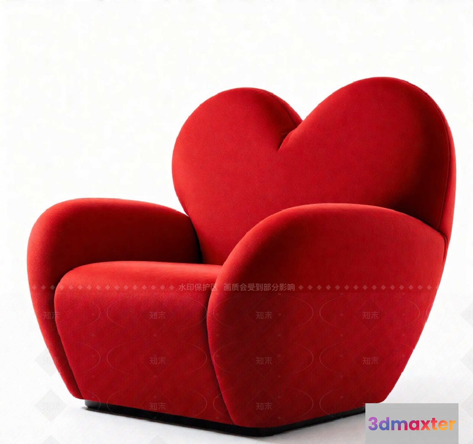 Red Velvet Armchair 3D Model - 4148 - VRAY Render