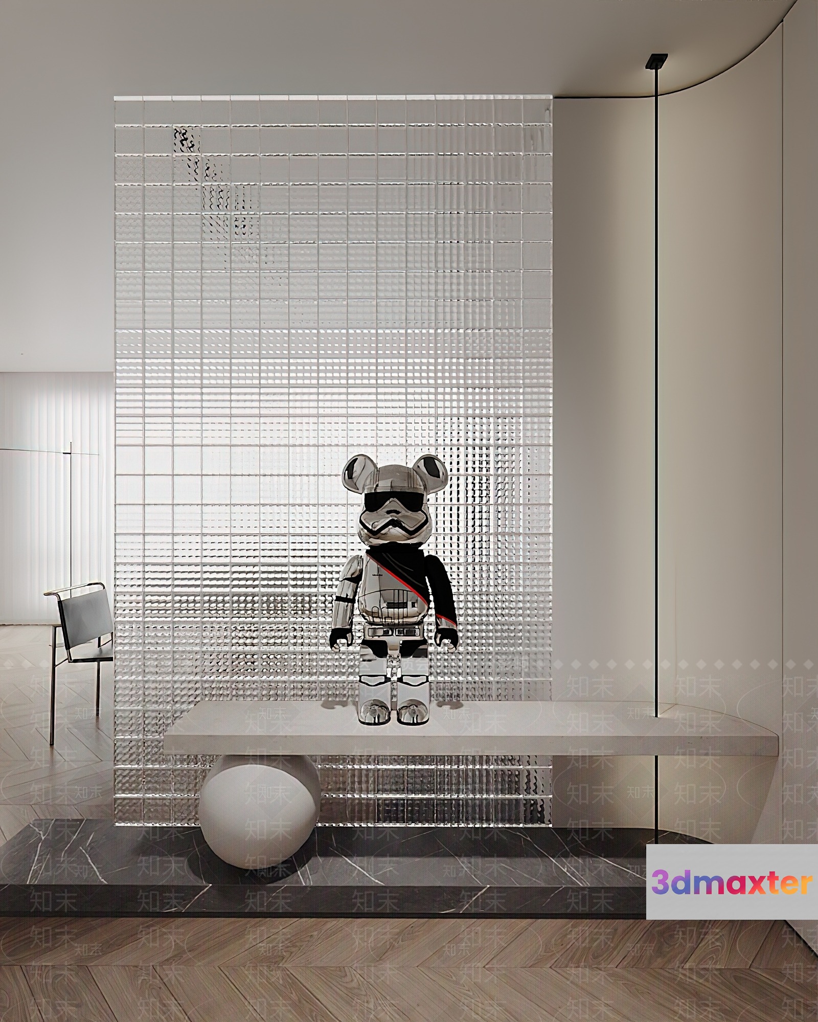Modern Glass Display Case 3D Model - 21074 - VRAY Render