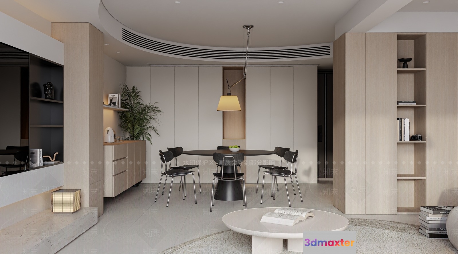 Modern Living Room 3D Model - 13552 - VRAY Render