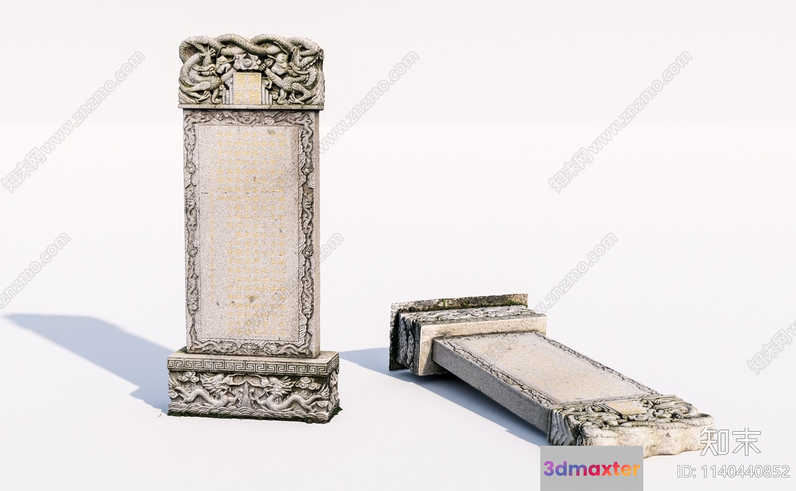 An Old Stone Monument 3D Model - 1023 - VRAY Render