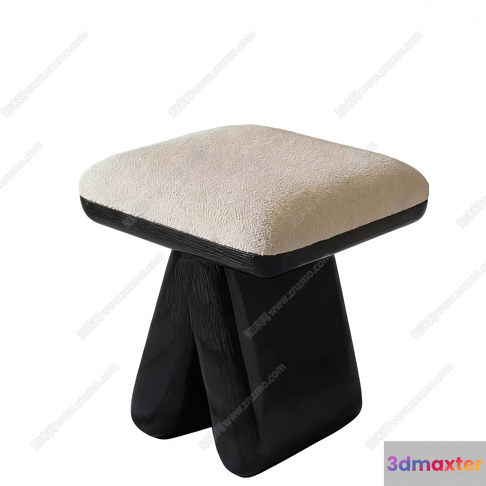 Simple Stool With Cushion 3D Model - 12809 - VRAY Render