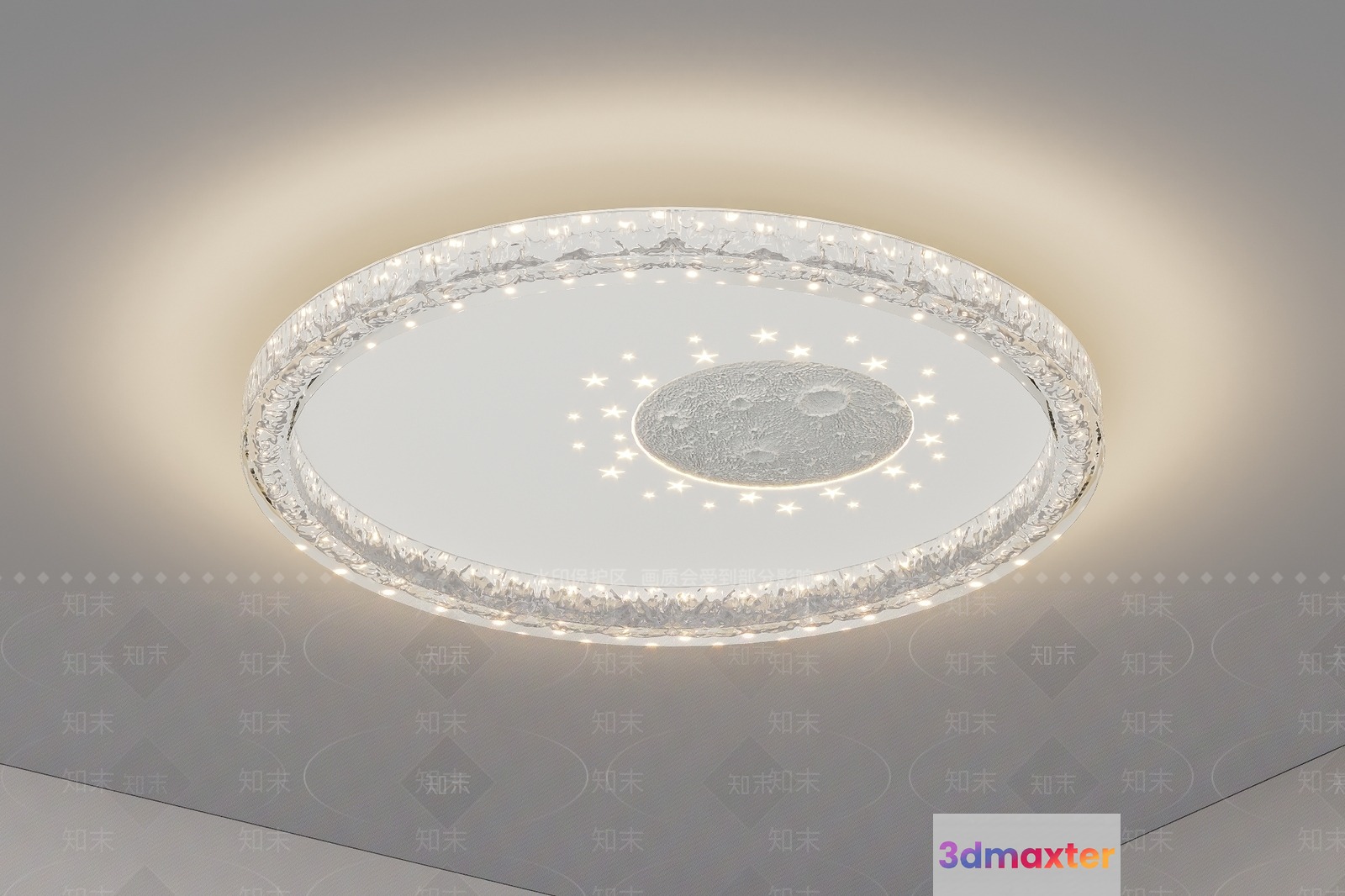 A Circular Light Fixture With A Decorative Border 3D Model - 19132 - VRAY Render