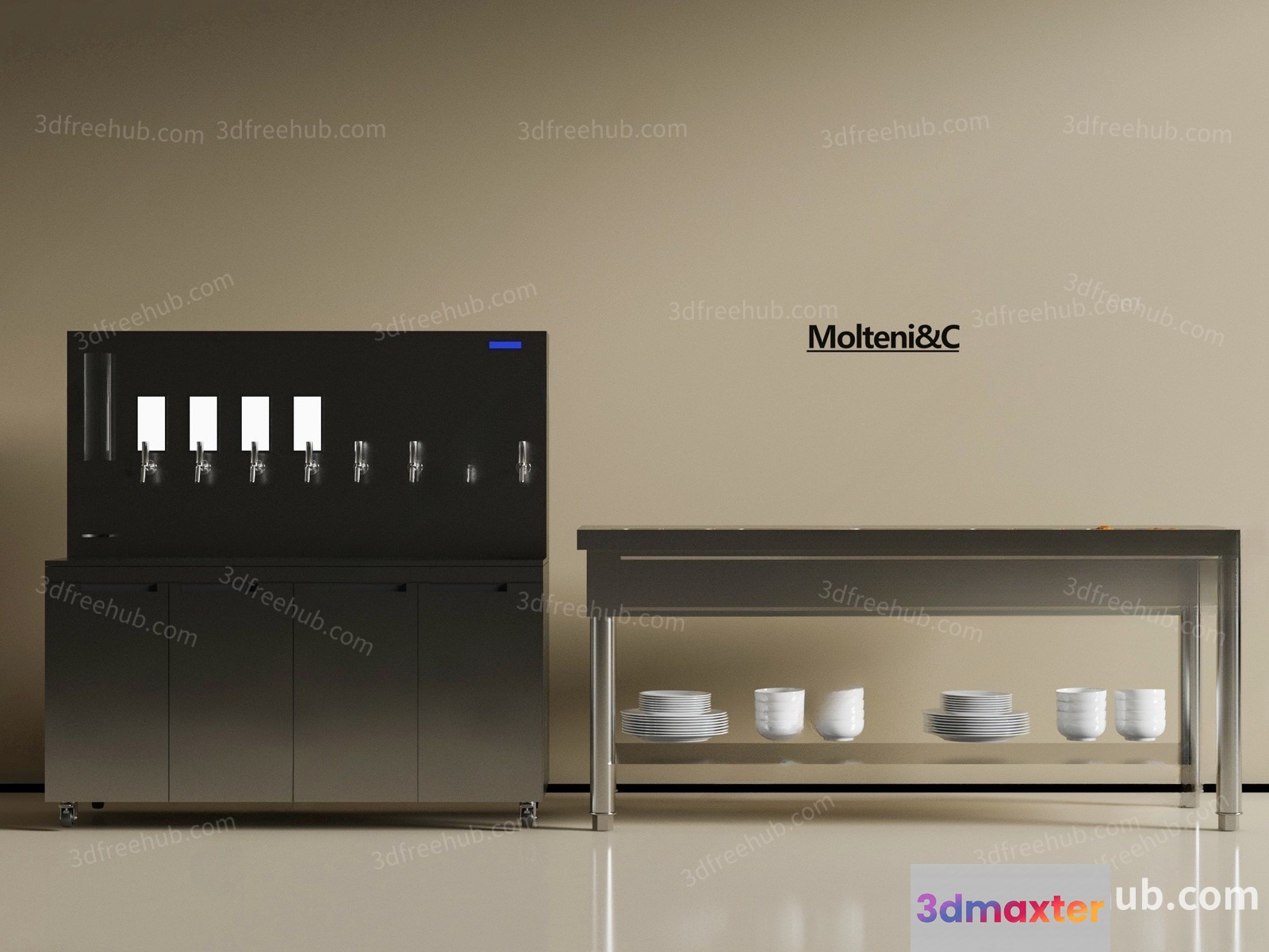 Modern Kitchen Equipment 3D Model - 20177 - VRAY Render