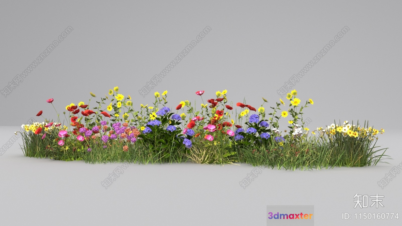 A Garden Of Flowers 3D Model - 2281 - VRAY Render