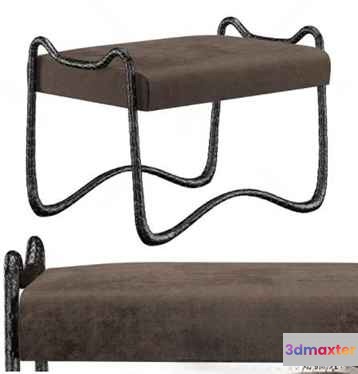 Modern Brown Bench 3D Model - 17850 - VRAY Render