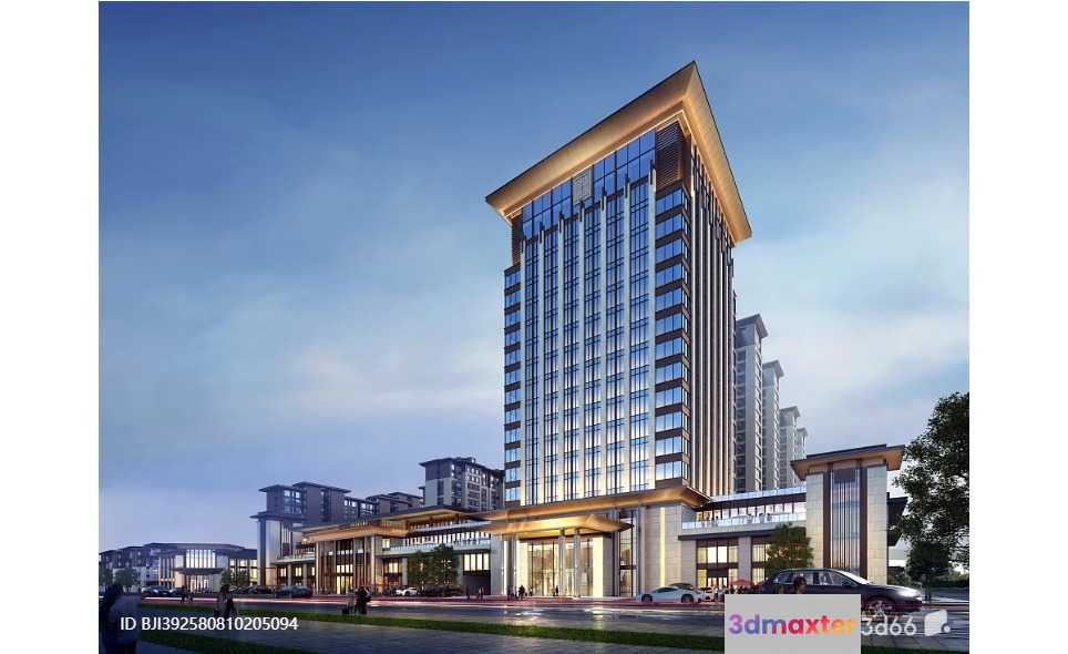 Modern High-Rise Building 3D Model - 10074 - VRAY Render