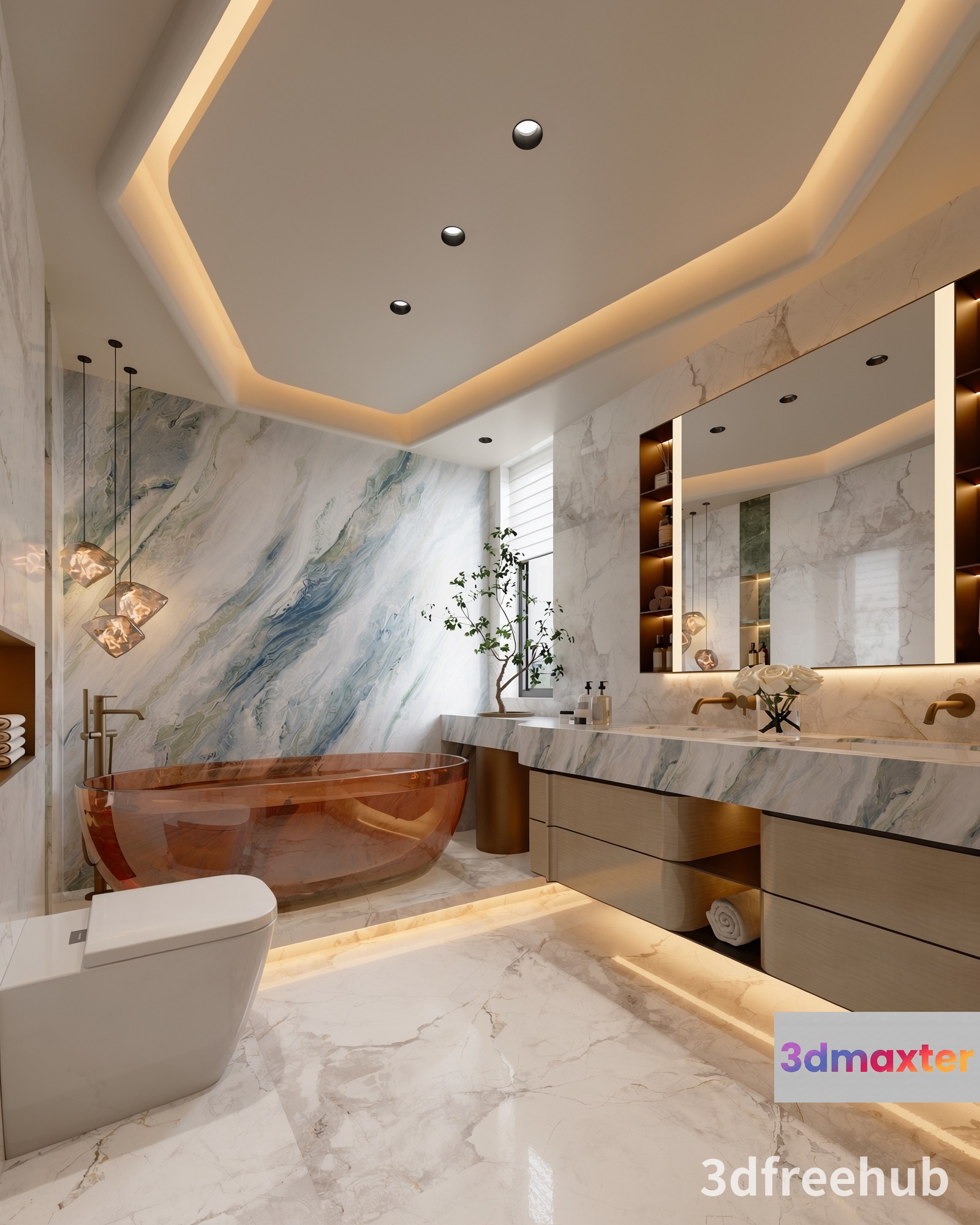 Modern Bathroom 3D Model - 23462 - VRAY Render