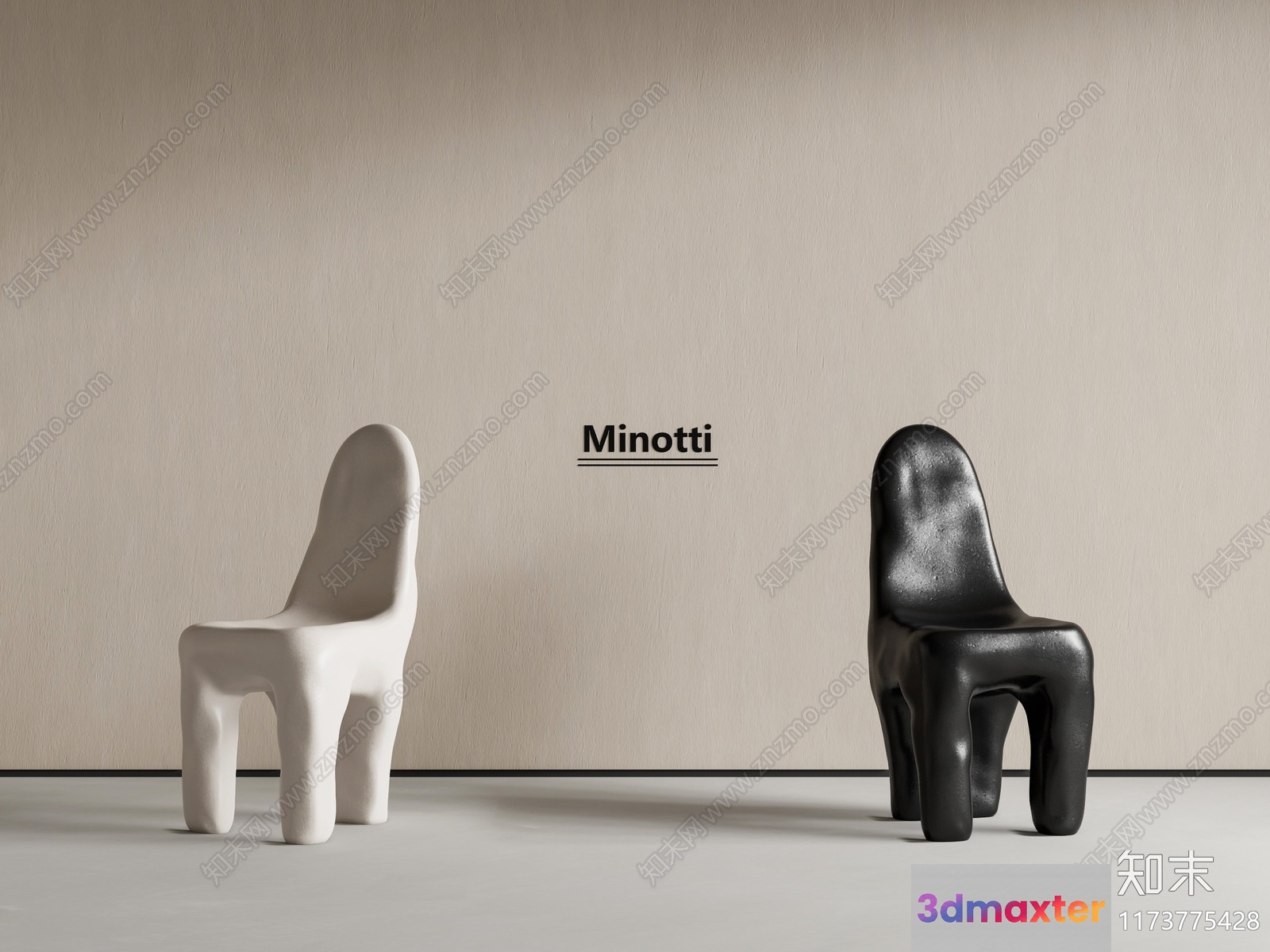 Modern Minimalist Chair 3D Model - 12132 - VRAY Render