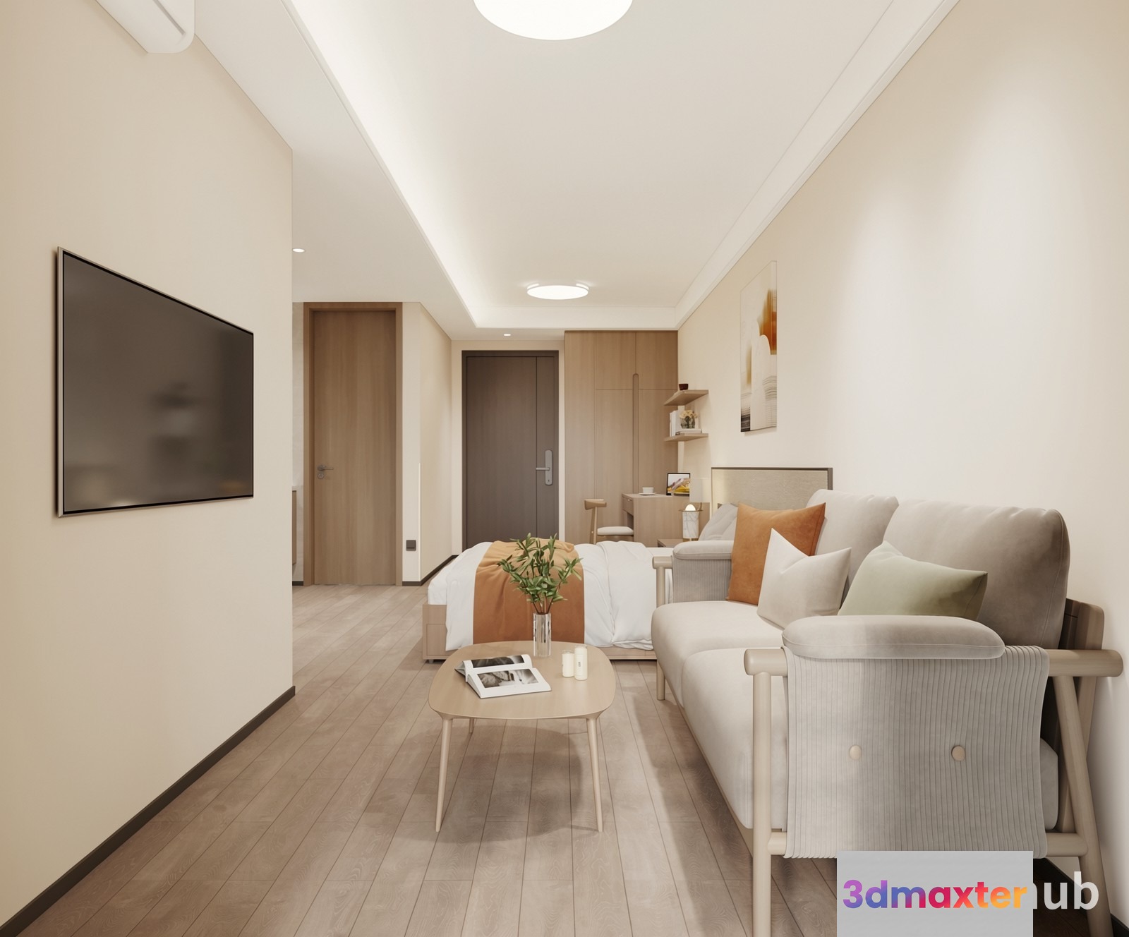 Modern Living Room 3D Model - 19977 - VRAY Render