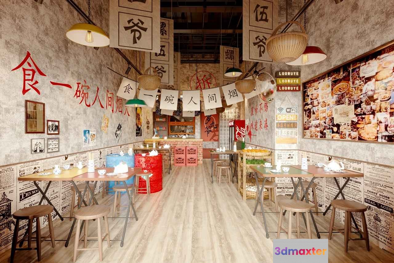 Traditional Chinese Restaurant 3D Model - 5482 - VRAY Render