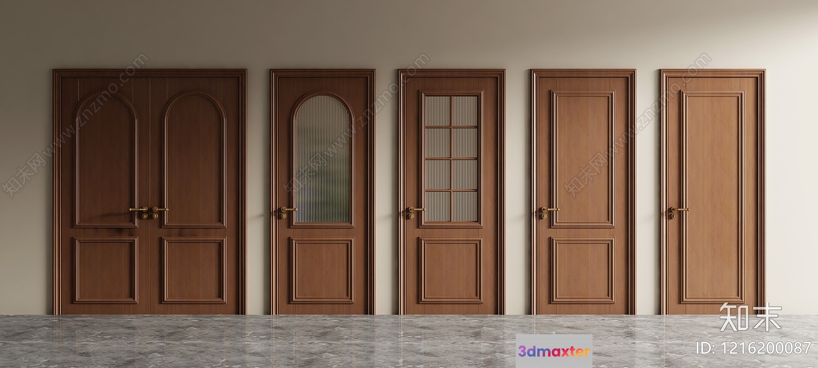 Wooden Interior Doors 3D Model - 18431 - VRAY Render