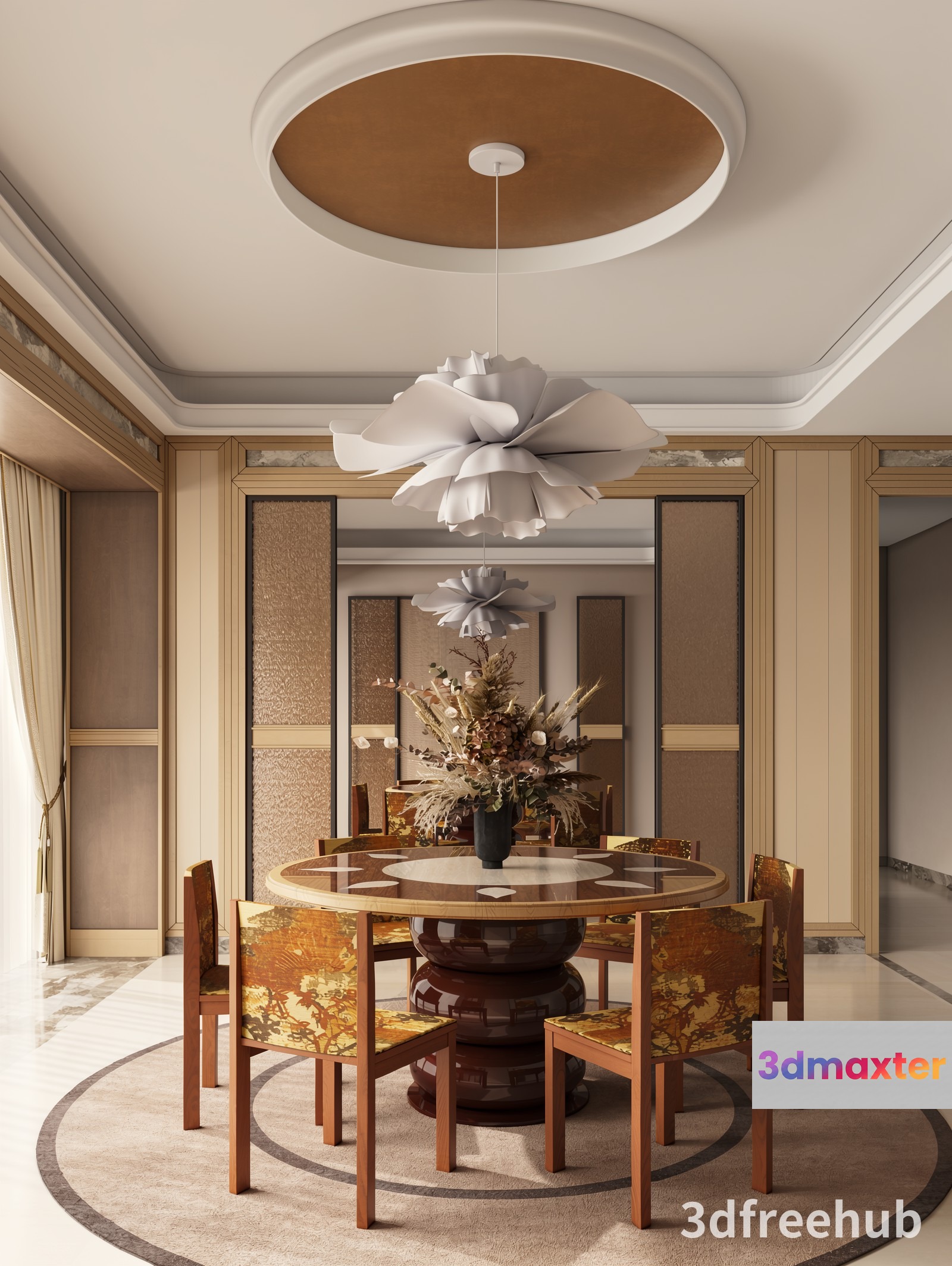 Modern Dining Room 3D Model - 21622 - VRAY Render