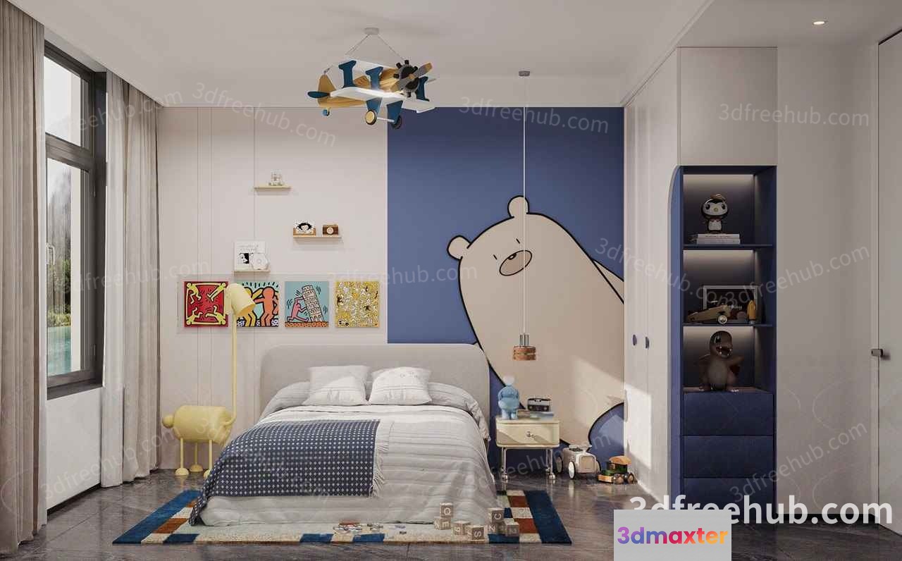 Cozy Kid'S Bedroom 3D Model - 22644 - VRAY Render