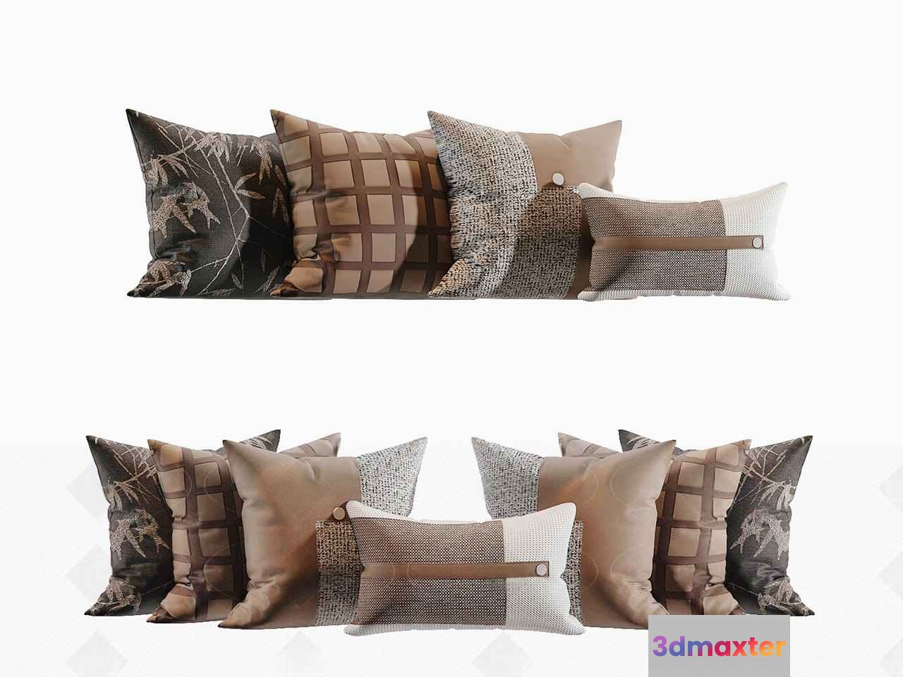 Decorative Throw Pillows 3D Model - 8696 - CORONA Render