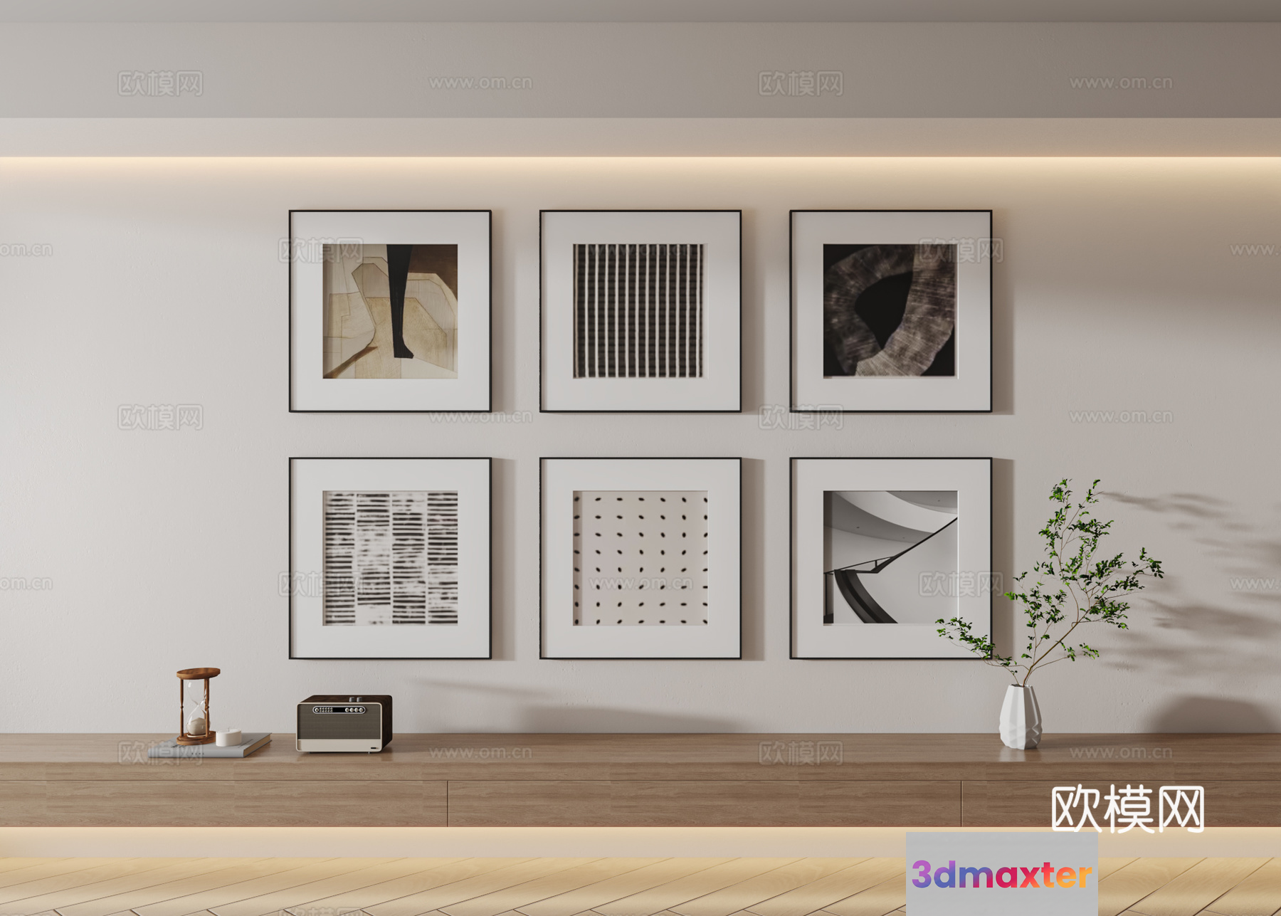 Modern Minimalist Wall Art 3D Model - 14397 - VRAY Render