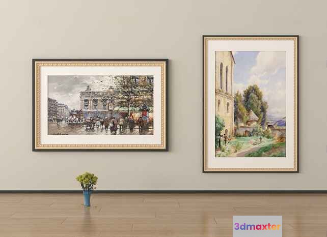 Two Framed Paintings 3D Model - 19491 - VRAY Render