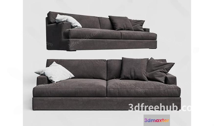 Modern Gray Sofa 3D Model - 6946 - VRAY Render