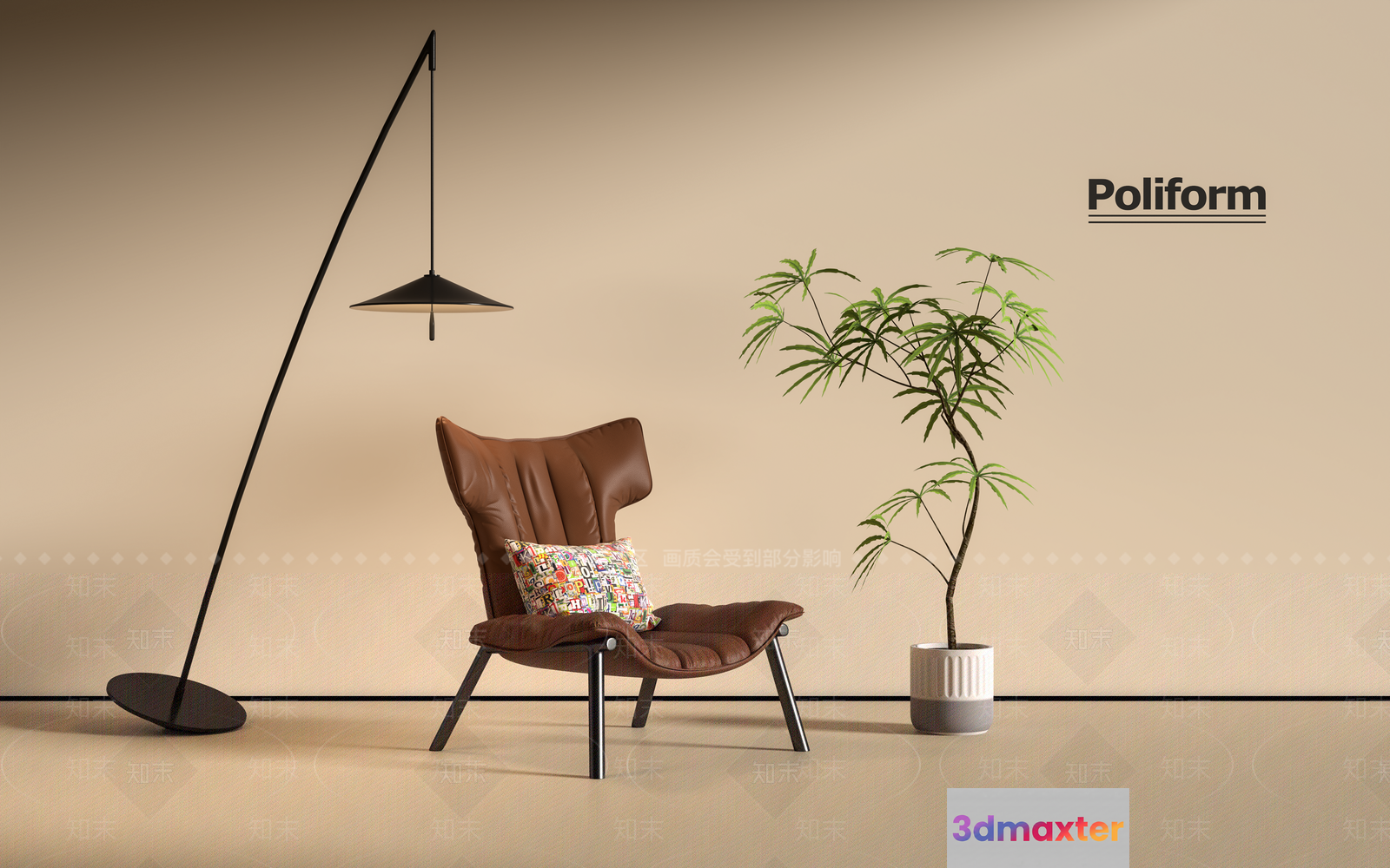 Modern Living Room 3D Model - 4689 - VRAY Render