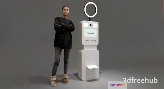 A Woman Standing Next To A White Ring Light 3D Model - 23483 - VRAY Render