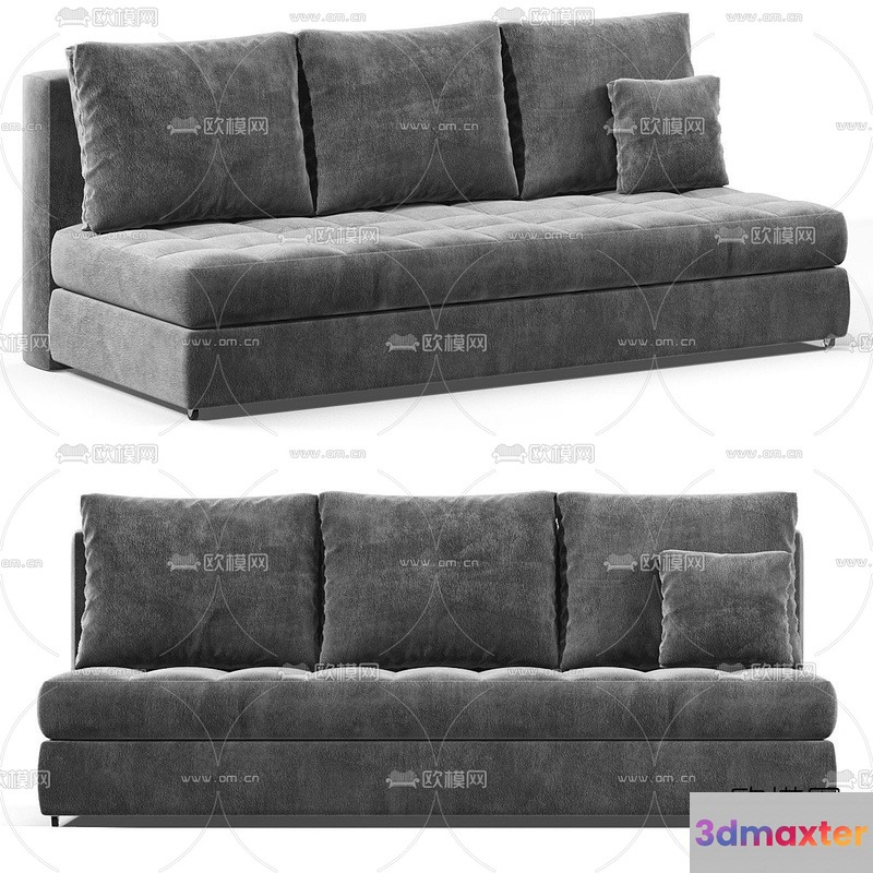 Grey Sofa 3D Model - 3158 - VRAY Render