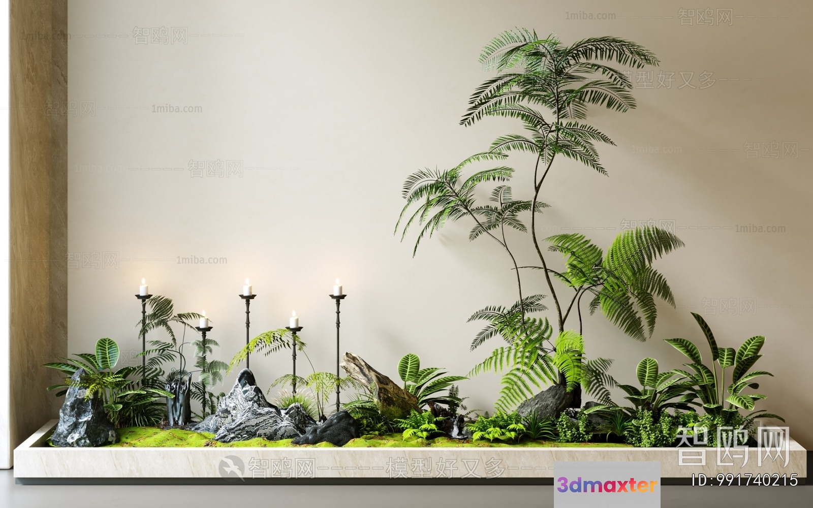 A Serene Indoor Garden Scene 3D Model - 21339 - CORONA Render