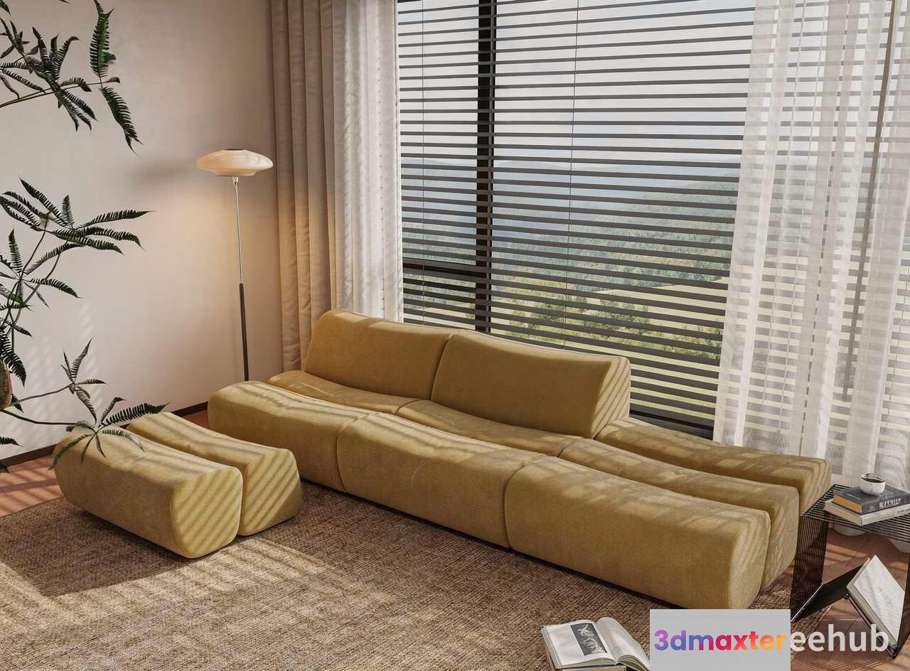 Modern Living Room 3D Model - 20569 - VRAY Render