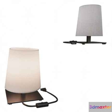 A Table Lamp With A White Shade 3D Model - 14602 - VRAY Render