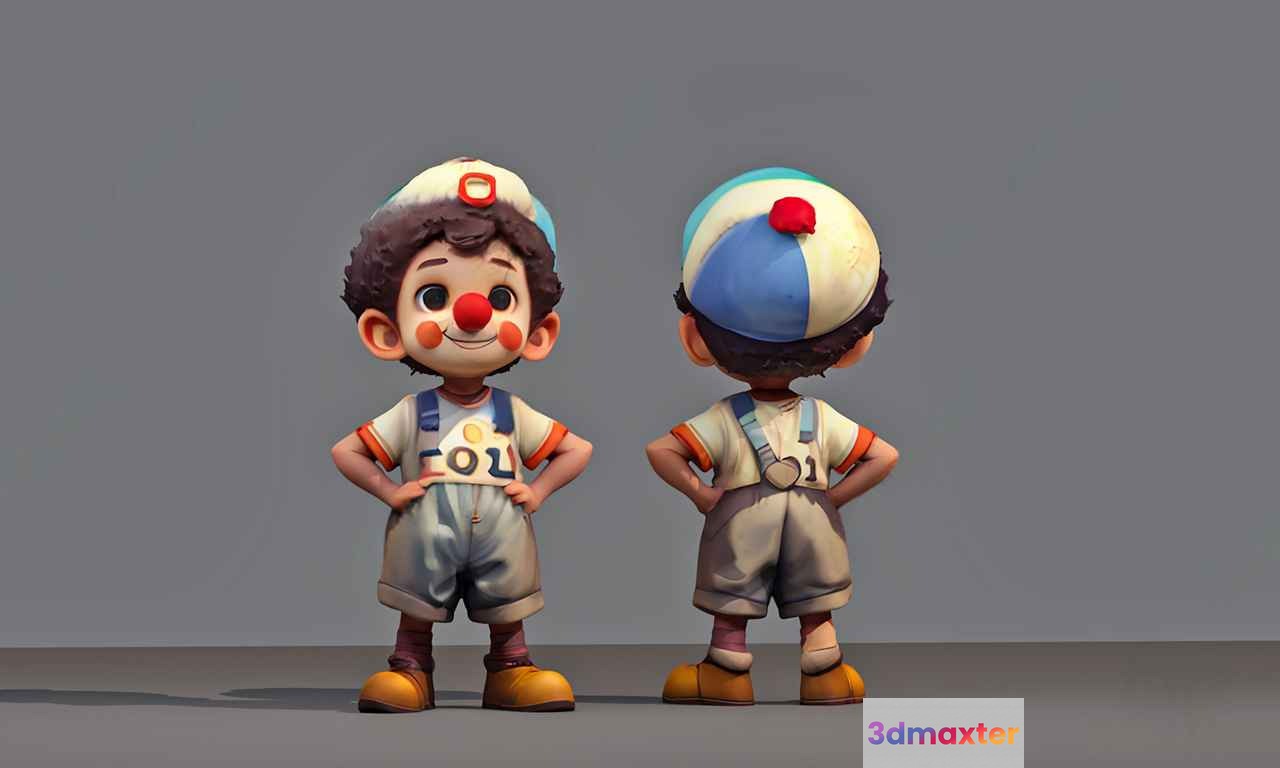 A Cartoon Boy 3D Model - 18394 - VRAY Render