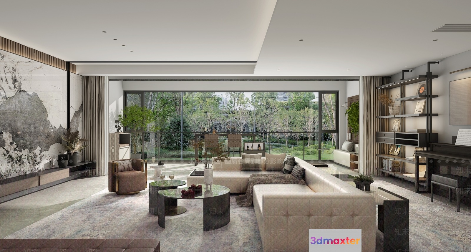 Modern Living Room 3D Model - 5181 - VRAY Render