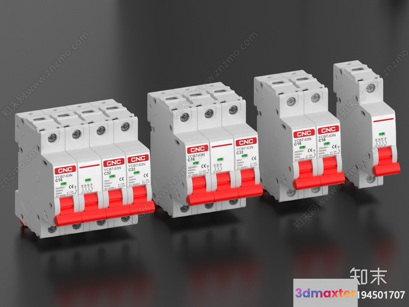 Electric Circuit Breakers 3D Model - 13924 - VRAY Render