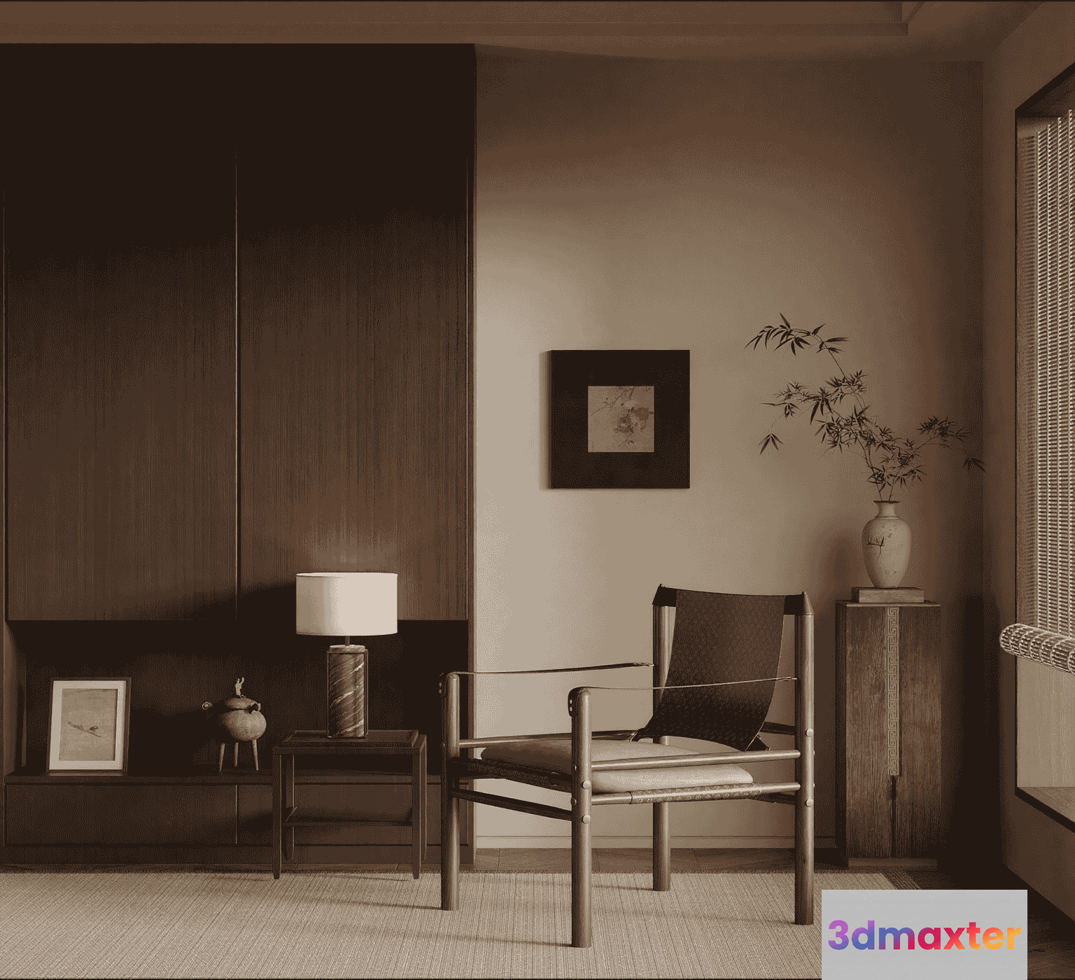 Modern Living Room 3D Model - 12386 - VRAY Render
