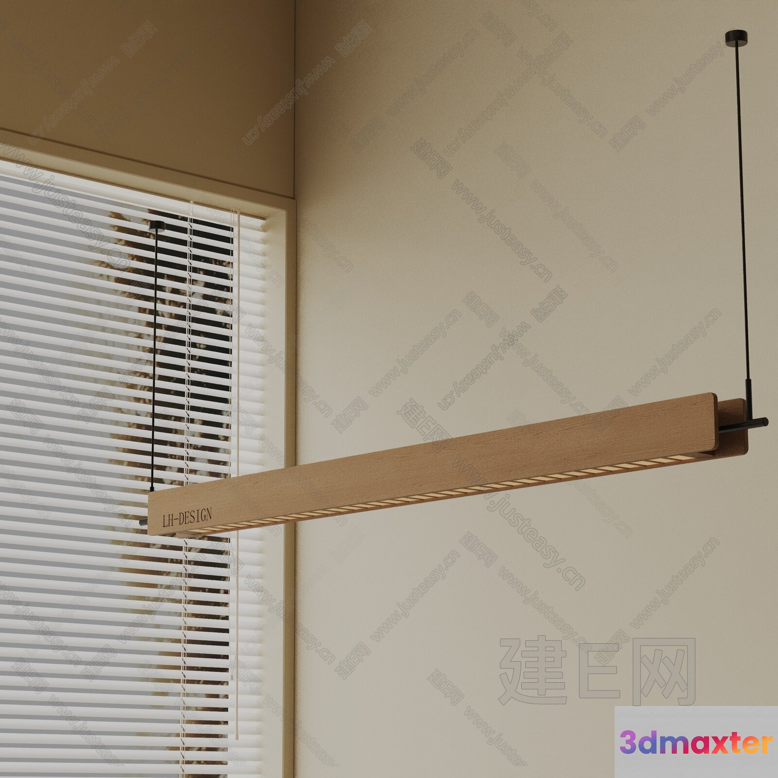 Modern Wooden Light Fixture 3D Model - 11488 - VRAY Render