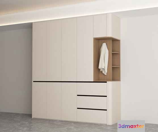 White Modern Closet 3D Model - 20282 - VRAY Render