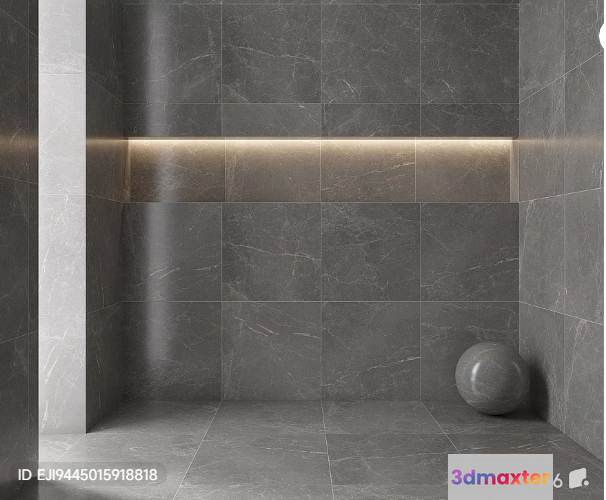 A Gray Marble Bathroom 3D Model - 4542 - VRAY Render