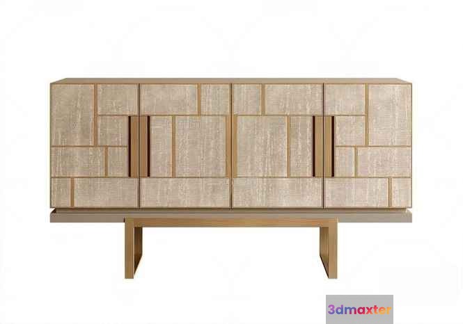 Modern Wooden Credenza 3D Model - 7088 - VRAY Render