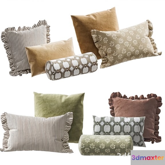Modern Throw Pillows 3D Model - 22930 - VRAY Render