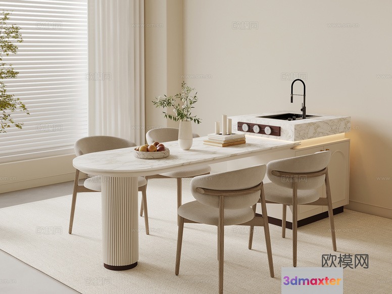 Modern Kitchen 3D Model - 4870 - VRAY Render