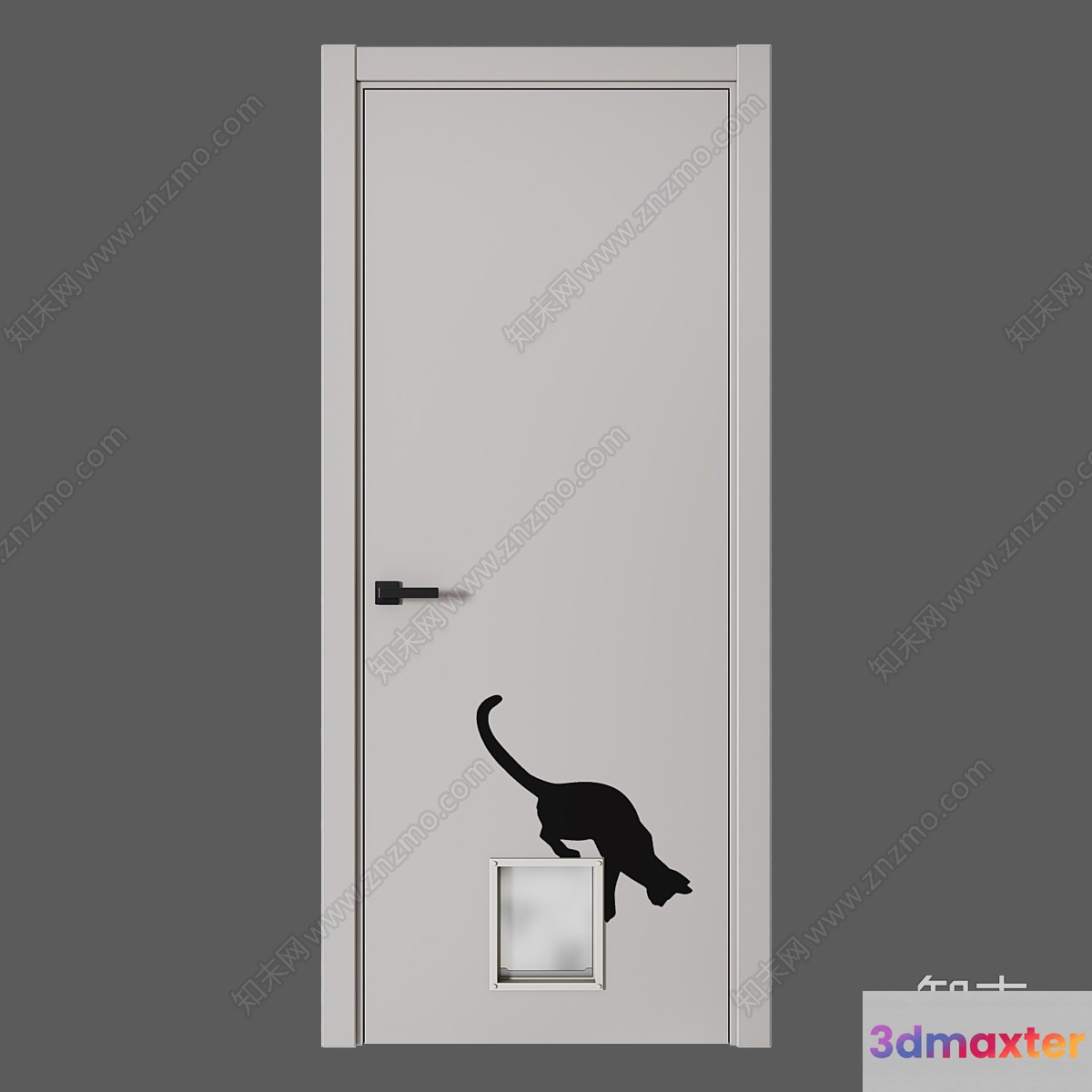 Black Cat On A Door 3D Model - 16390 - VRAY Render