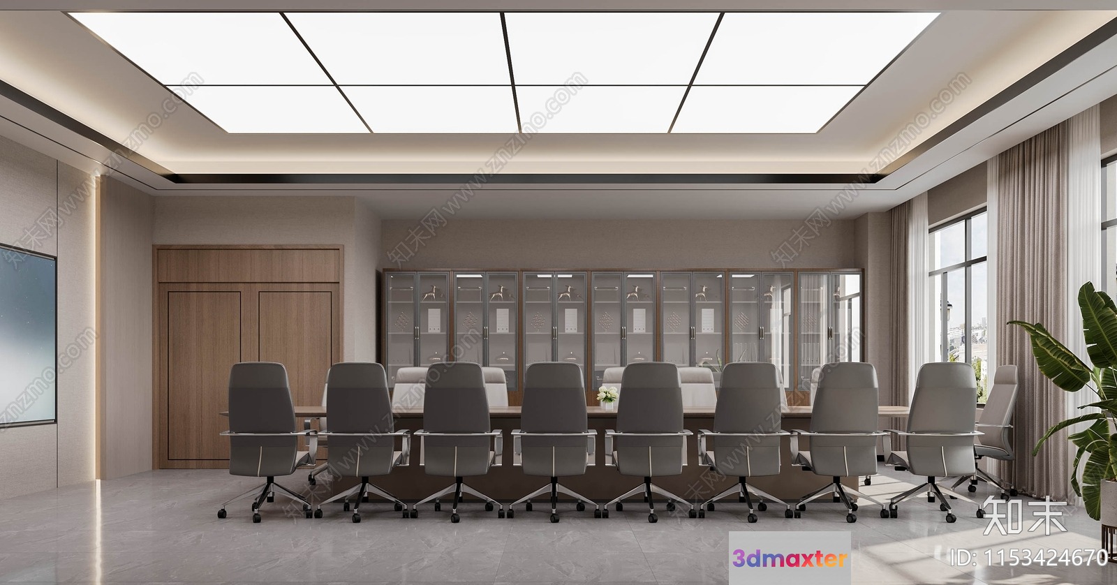 The Main Subject In This Image Is A Conference Room 3D Model - 15466 - VRAY Render