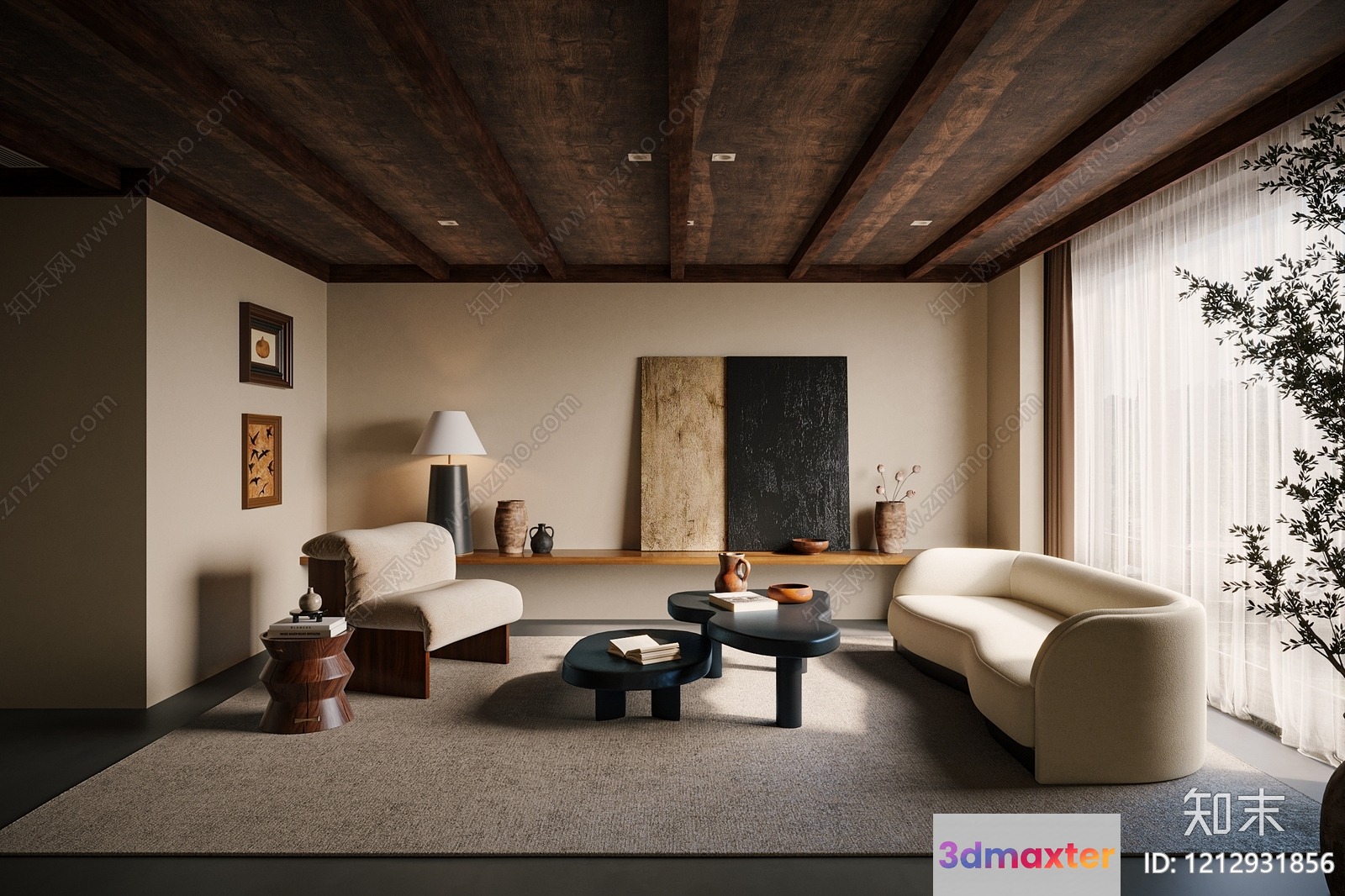 Modern Living Room 3D Model - 2031 - VRAY Render