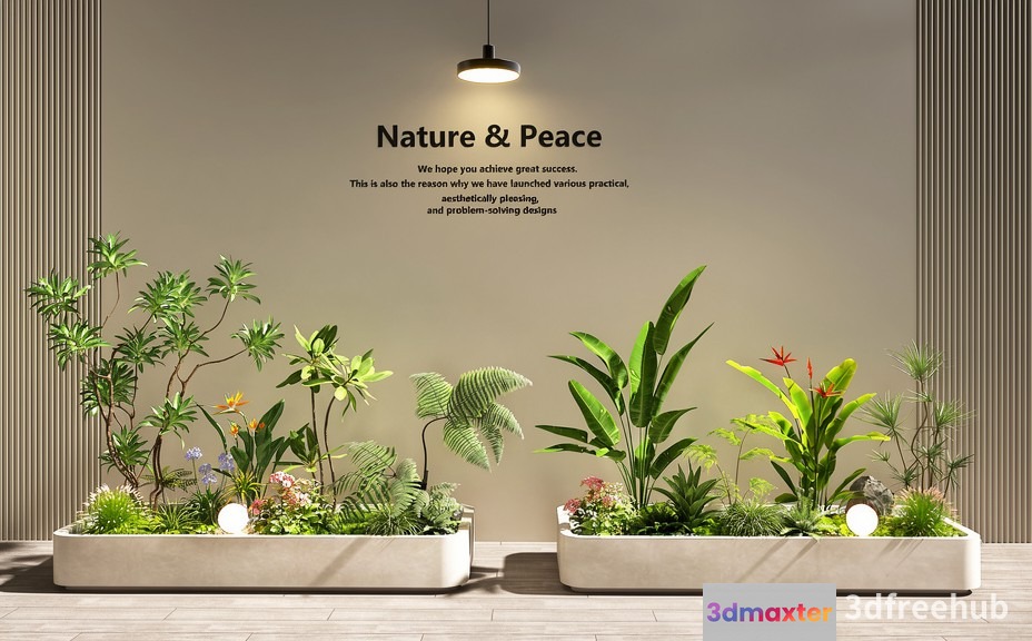 Modern Indoor Garden 3D Model - 22252 - VRAY Render