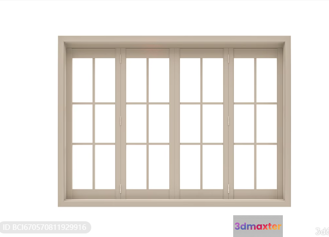 A Beige Window 3D Model - 6769 - VRAY Render
