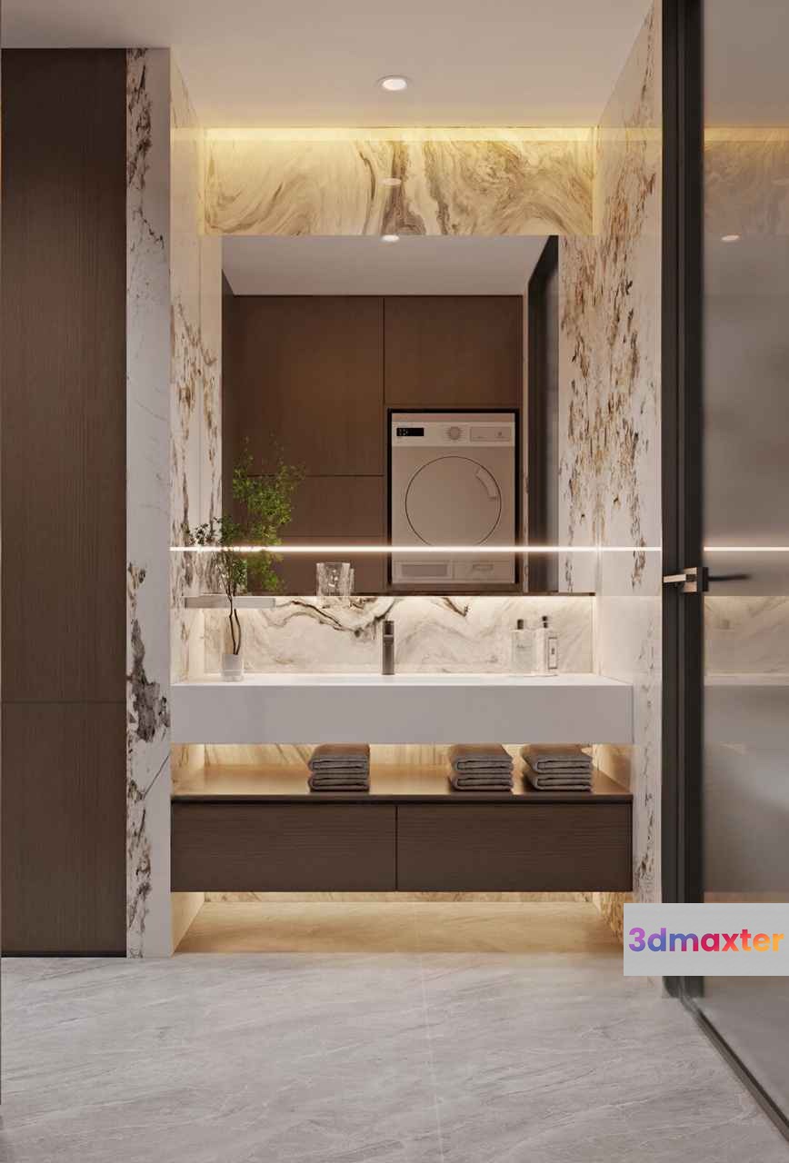 Modern Bathroom Design 3D Model - 9616 - CORONA Render