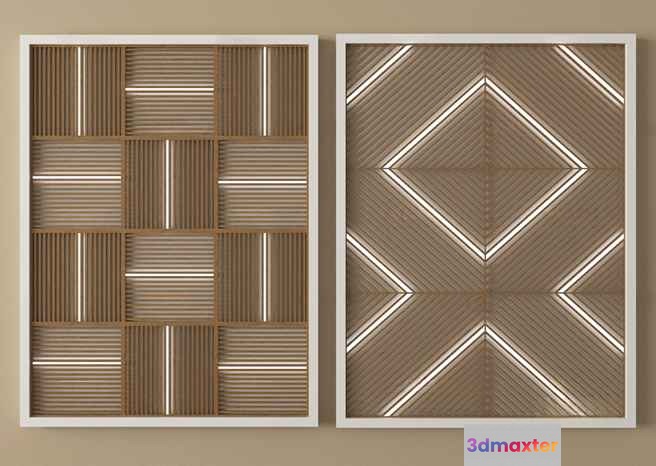 Wooden Decorative Panels 3D Model - 5711 - VRAY Render
