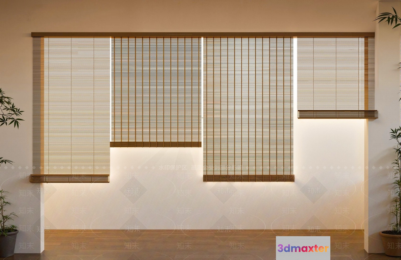 Bamboo Window Blinds 3D Model - 2361 - VRAY Render