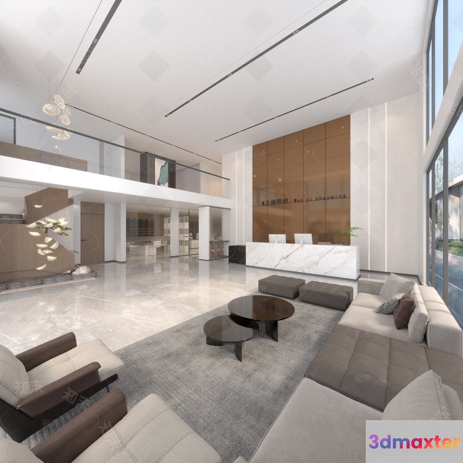 Modern Office Space 3D Model - 18019 - VRAY Render