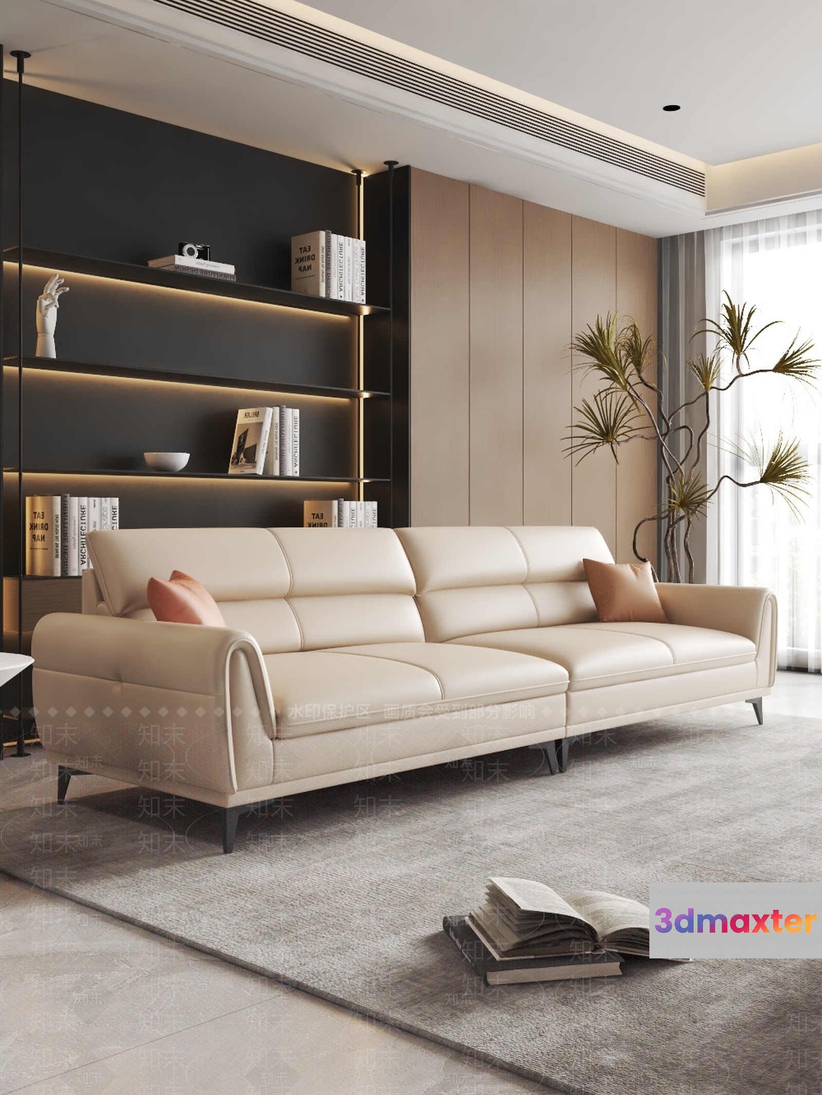 Modern Living Room 3D Model - 11733 - VRAY Render