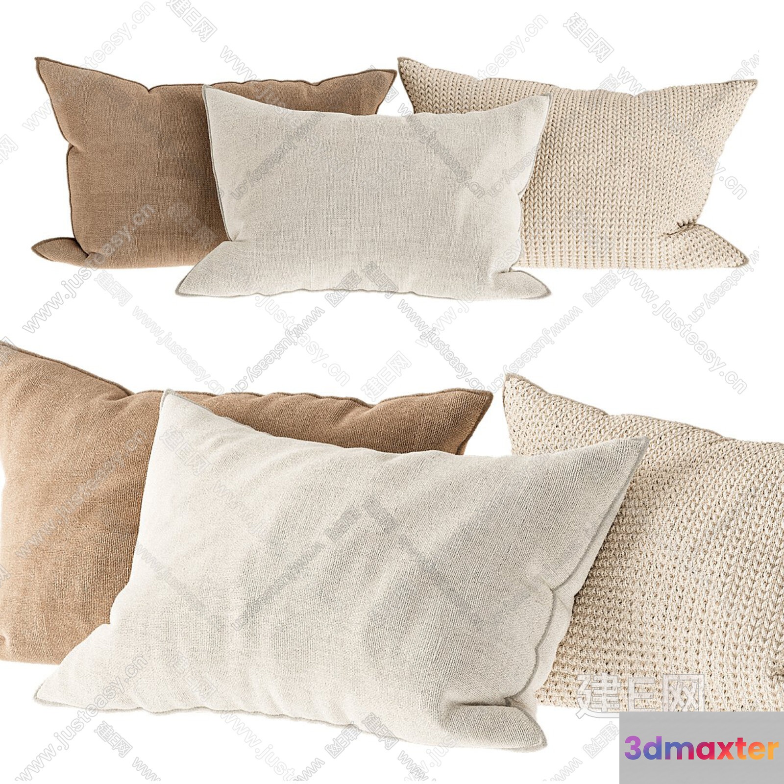 Cozy Throw Pillows 3D Model - 12860 - CORONA Render